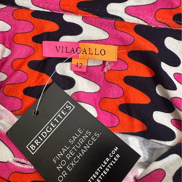 VILAGALLO SARA SHIRT MULTICOLOUR POINT WAVES PRINT size 42 - Picture 6 of 12